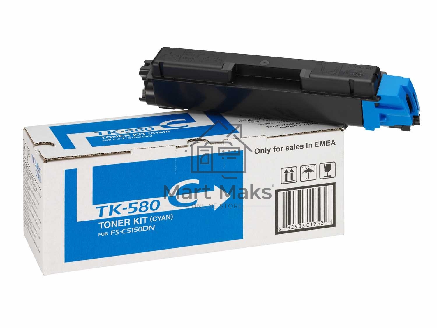 Картридж лазерный Kyocera TK-580C (1T02KTCNL0) голубой для FS-C5150DN 2800 стр.