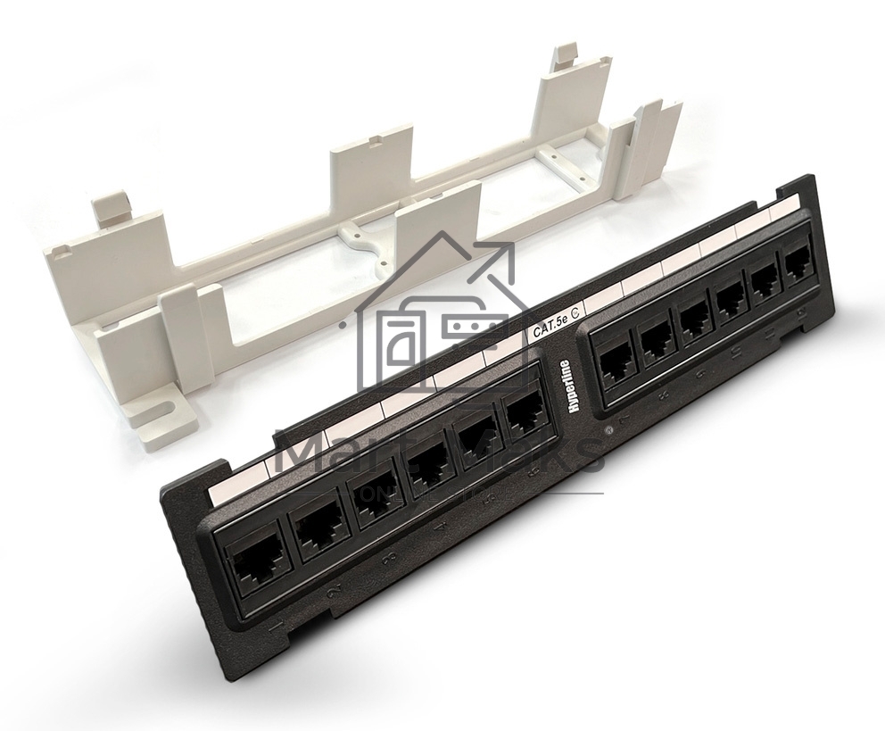 Монтажное оборудование Hyperline PPW-12-8P8C-C5e Патч-панель настенная, 12 портов RJ-45(8P8C), категория 5е, с подставкой