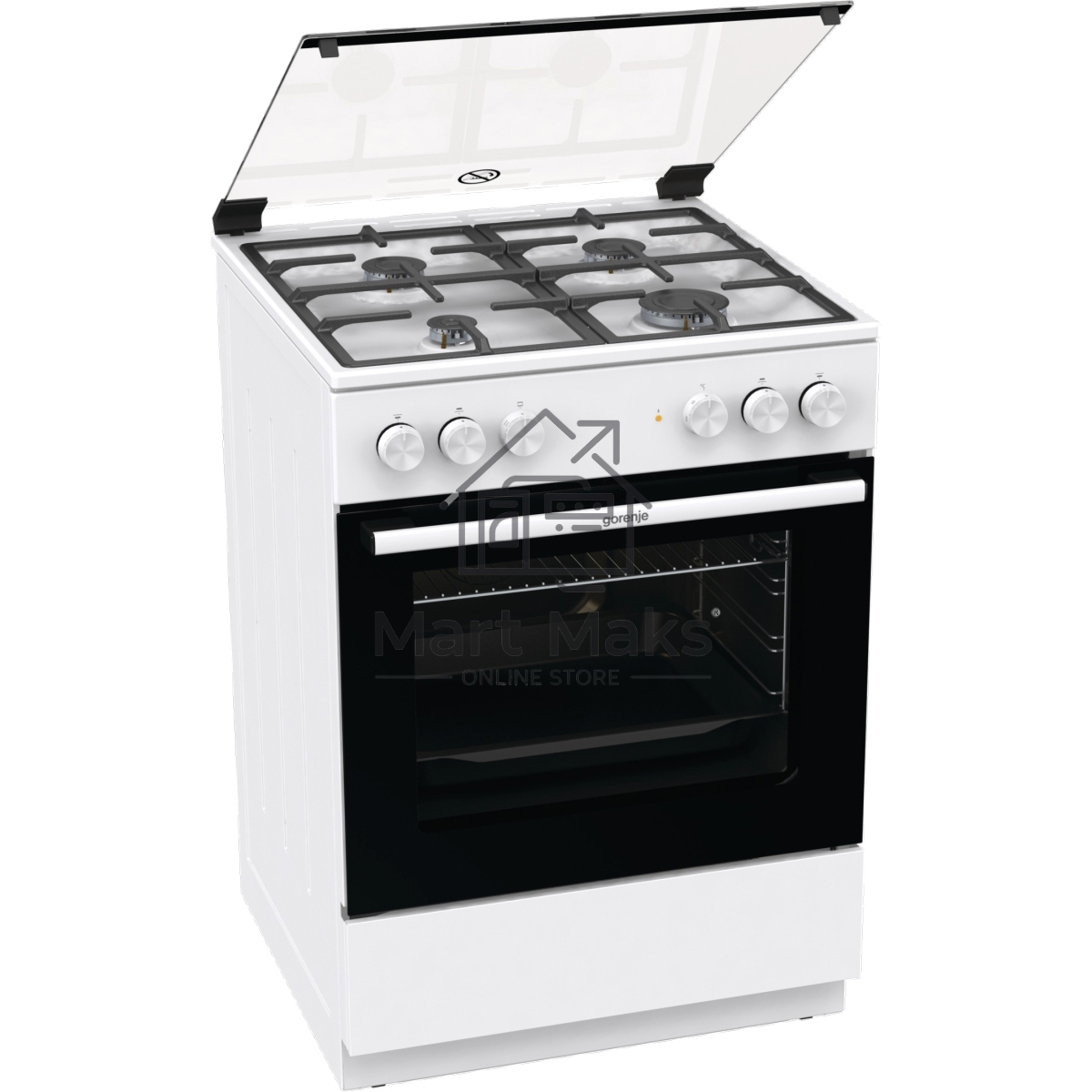 Плита комбинированная Gorenje GK6A20WF белый, конфорок 4 газовых, духовка 65 л, 60 см x 85 см x 60 см