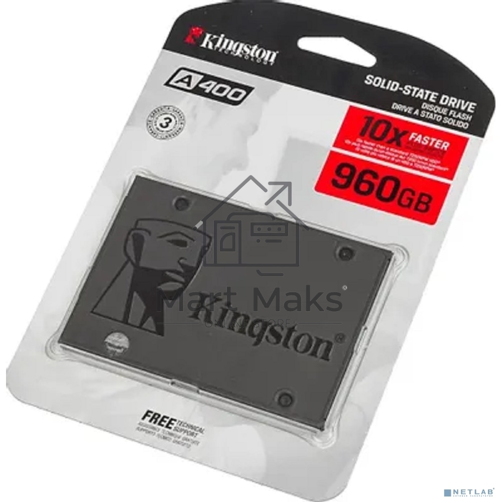 Накопитель SSD Kingston A400, 960GB, SATA III, 2.5
