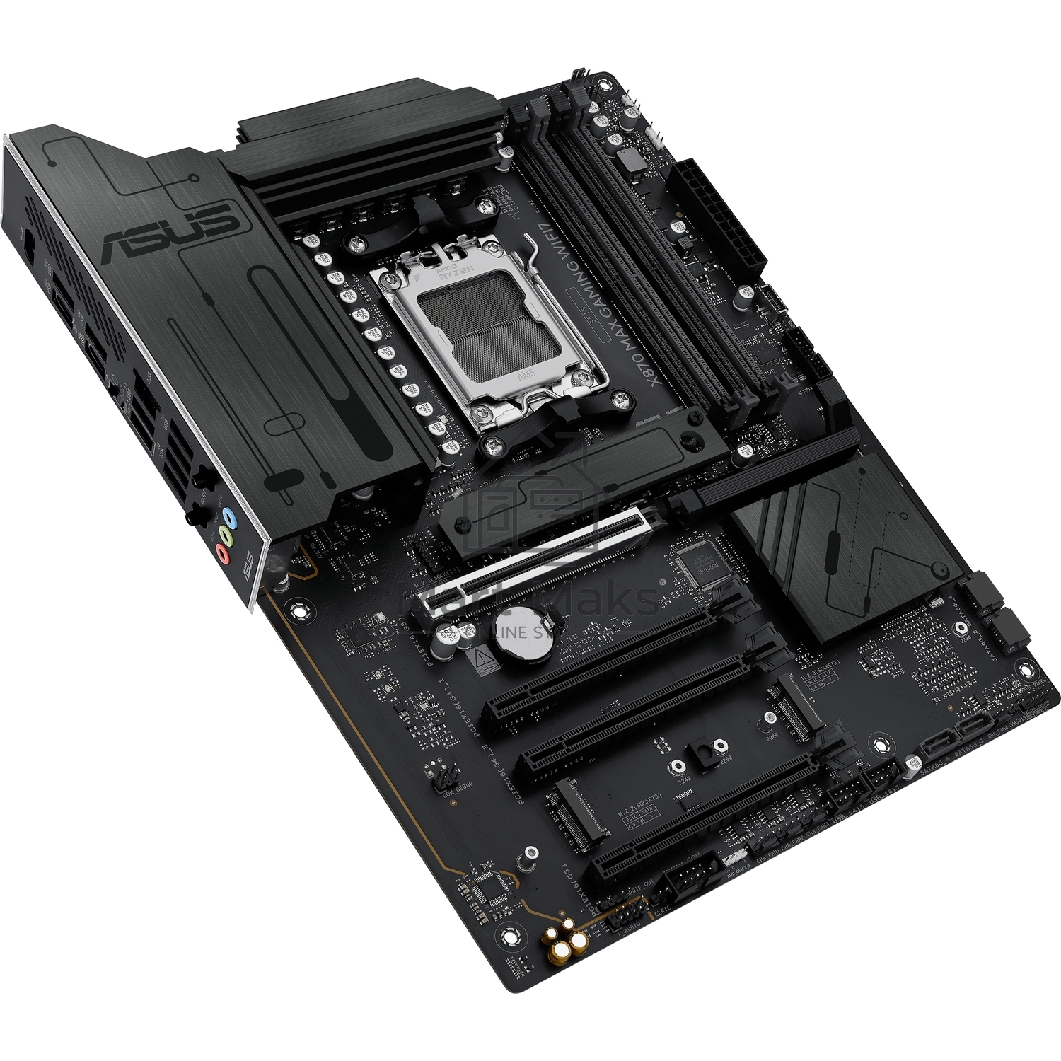 Материнская плата ASUS X870 MAX GAMING WIFI7, AM5, AMD X870, 4xDDR5, 4xSATA, 3xM.2, 1xPCIe 5.0 x16, 2xPCIe 4.0 x16, 1xPCIe x1, 1xHDMI, 2xUSB-C 40Gbps (USB4), 1xUSB-A 10Gbps, 3xUSB-A 5Gbps, 4xUSB-A 2.0, 1x2.5Gb LAN, Wi-Fi 7, Bluetooth 5.4, 3x3.5 мм, 7.1, A