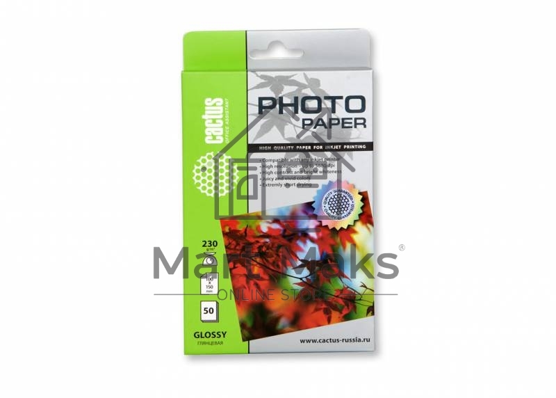 Фотобумага Cactus CS-GA623050 глянцевая A6 230 г/м2 50 листов