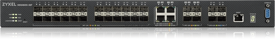 Коммутатор Zyxel XGS4600-32F L3 Managed Switch, 24 port Gig SFP, 4 dual pers.and 4x 10G SFP+, stackable, dual PSU