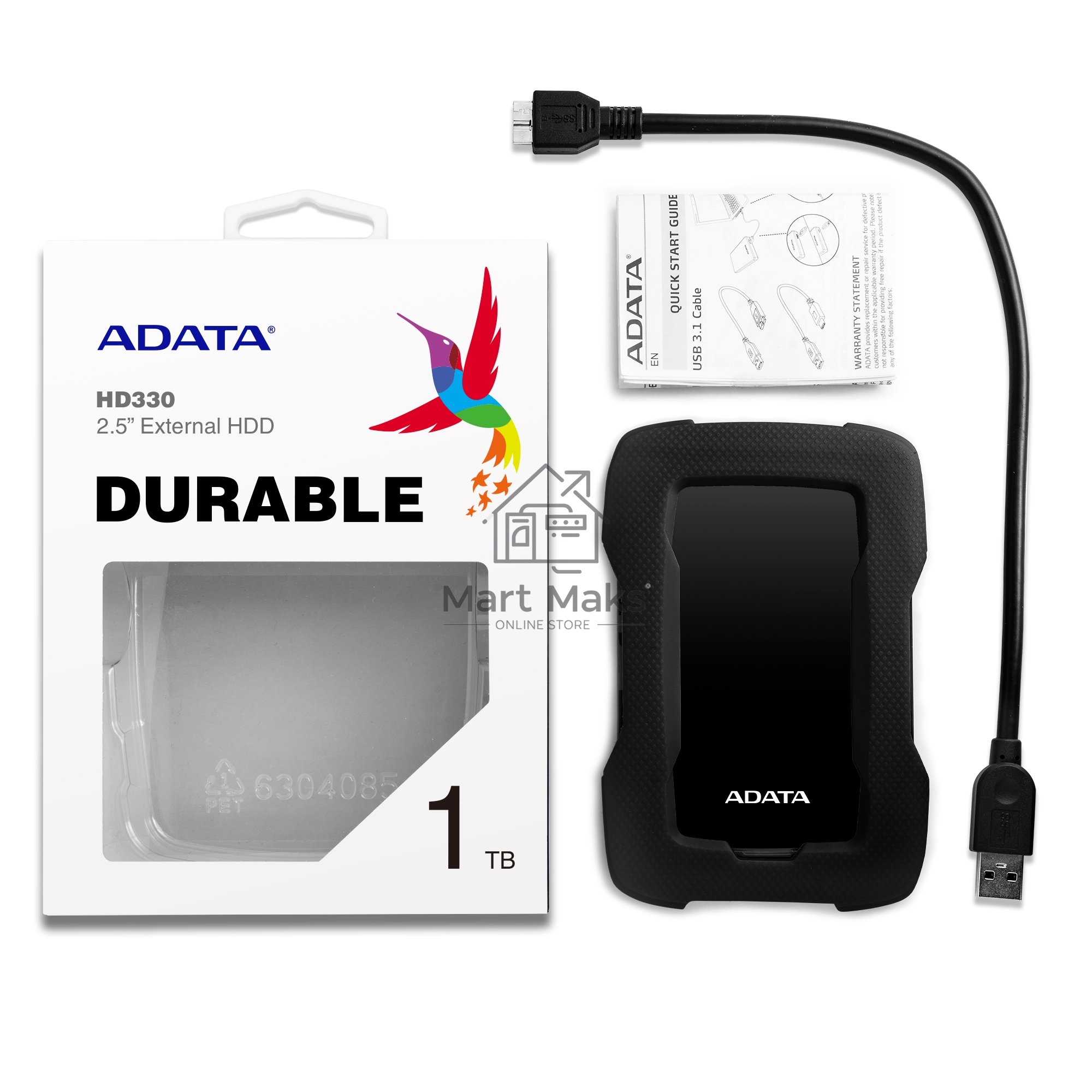 Внешний жесткий диск ADATA HD330 1TB, 2,5