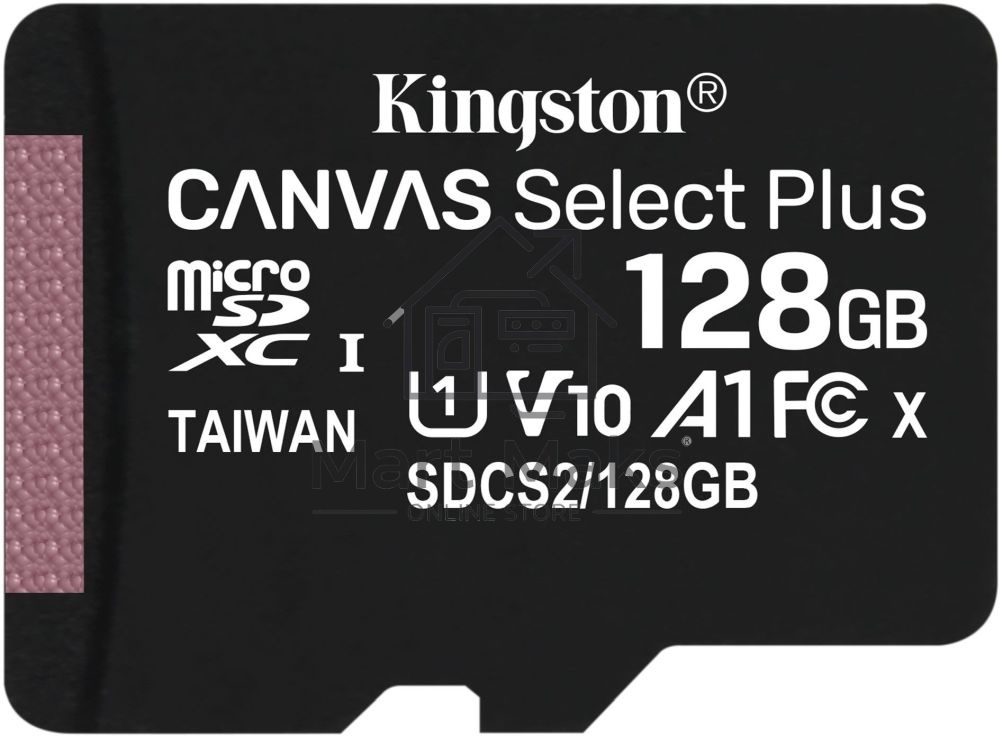 Флеш карта Kingston 128GB micSDXC Canvas Select Plus 100R A1 C10 Single Pack w/o ADP EAN: 740617299076