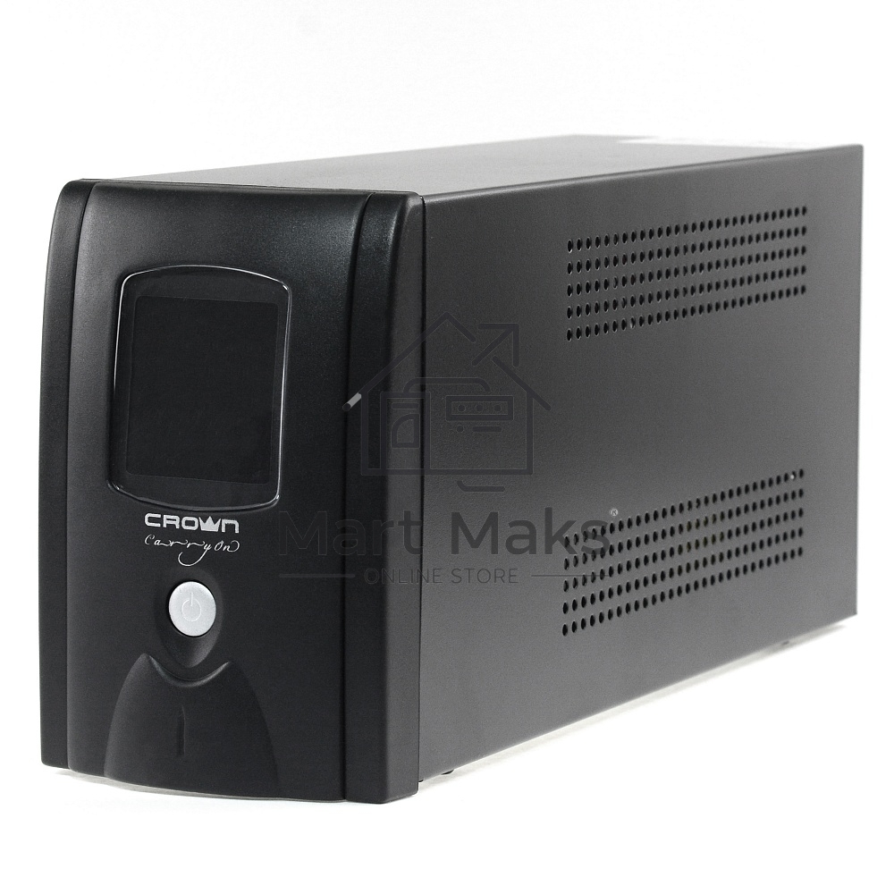 Источник бесперебойного питания CROWN Line Intractive CMU-SP650EURO LCD USB 650VA\390W, корпус металл, 1x12V/7AH, розетки 2*EURO+3*IEC, трансформатор AVR 140-290V, LCD-дисплей, съёмный кабель 1.2 м, порт RJ11/45, порт USB, защита: от перегрузки, от КЗ, от