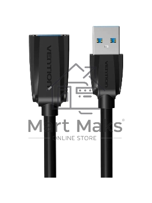 Кабель-удлинитель Vention USB 3.0 AM/AF - 0.5м Black Edition VAS-A45-B050