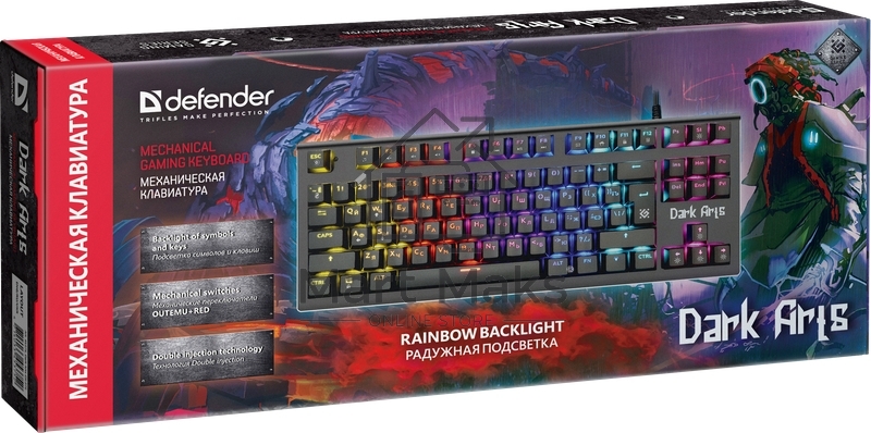 Клавиатура Defender Dark Arts GK-375 проводная, USB, черный