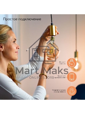 Лампа светодиодная Gauss филаментная Smart Home DIM+CCT E27 Diamond Golden 6,5 Вт 2000-5500К 1370112