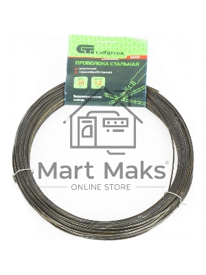 Проволока стальная 30 м, вязальная, термообработанная 1,2 мм Сибртех Проволока стальная 30 м, вязальная, термообработанная 1,2 мм Сибртех