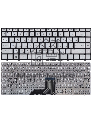 Клавиатура для ноутбука HP Envy 13-AD серебристая с подсветкой