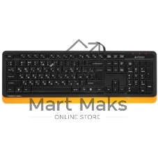 Комплект клавиатура+мышь A4Tech FStyler F1010 проводной, USB, 1600 DPI, чёрный/оранжевый