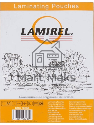 Пленка для ламинирования Lamirel LA-78656 75мкм A4 (100шт) 216x303мм