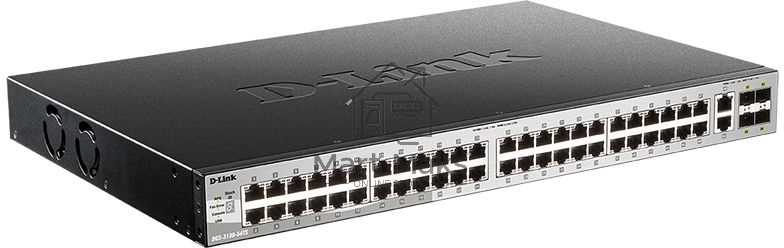 Управляемый L3 стекируемый коммутатор D-Link DGS-3130-54TS/B1A PROJ с 48 портами 10/100/1000Base-T, 2 портами 10GBase-T и 4 портами 10GBase-X SFP+