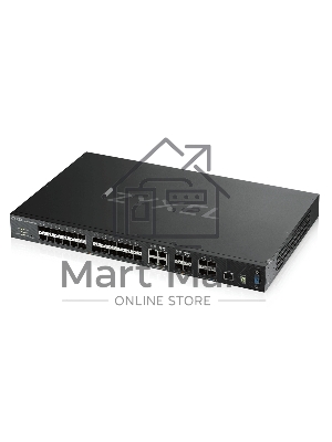 Коммутатор Zyxel XGS4600-32F L3 Managed Switch, 24 port Gig SFP, 4 dual pers.and 4x 10G SFP+, stackable, dual PSU