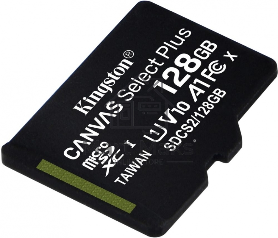 Флеш карта Kingston 128GB micSDXC Canvas Select Plus 100R A1 C10 Single Pack w/o ADP EAN: 740617299076