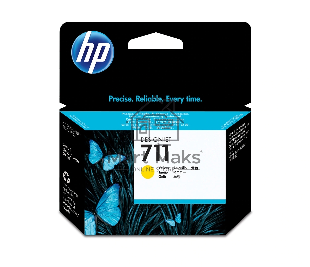 Картридж струйный HP №711 CZ132A желтый для HP DJ T120/T520 (29мл)