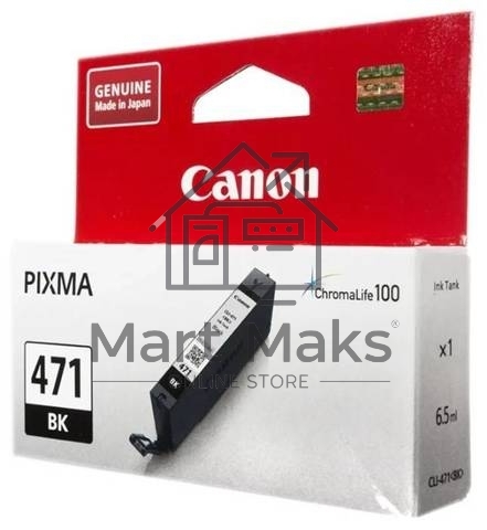 Картридж струйный Canon CLI-471BK (0400C001) черный (7 мл., до 398 цв.фото 10х15) для Canon PIXMA MG5740/MG6840/MG7740/ TS5040/TS6040/TS8040/TS9040