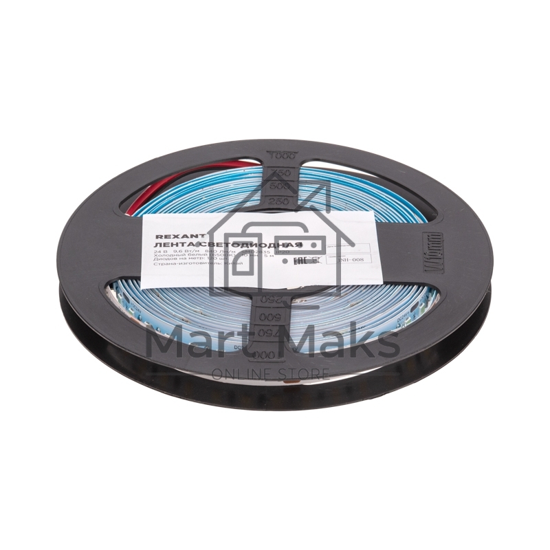 Лента светодиодная 24В, SMD2835, 9,6Вт/м, 120 LED/м, 6500K, 10мм, 5м,IP20 Rexant