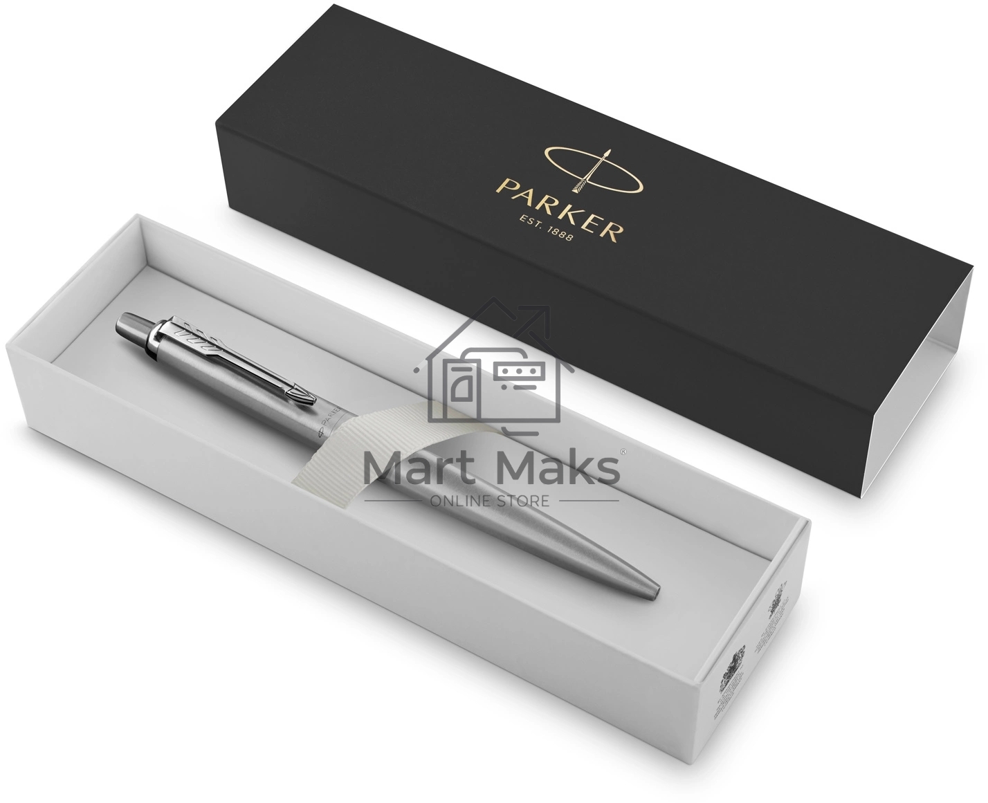 Ручка шариковая Parker Jotter Monochrome XL SE20 (CW2122756) Stainless Steel M, синие чернила, подарочная коробка