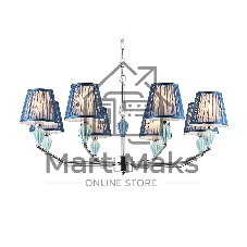 Люстра Ambrella light LH75063/8 CH/DB хром/темно синий E14/8 max 40W D870*810