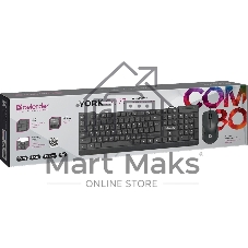 Комплект клавиатура+мышь Defender York C-777 проводной, USB, 1000 DPI, чёрный