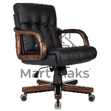 Кресло Бюрократ T-9932W-LOW-Eco черный, экокожа