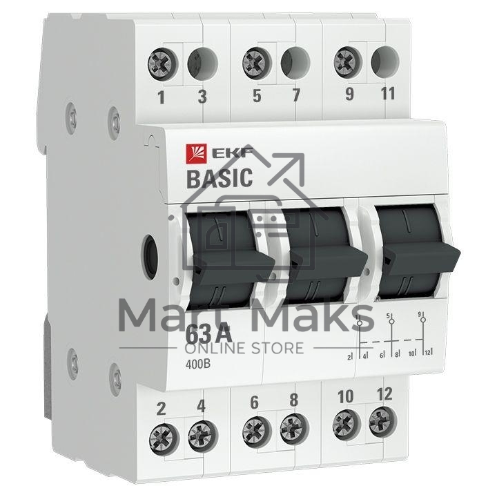 Переключатель трехпозиционный 3п 63А Basic EKF tps-3-63
