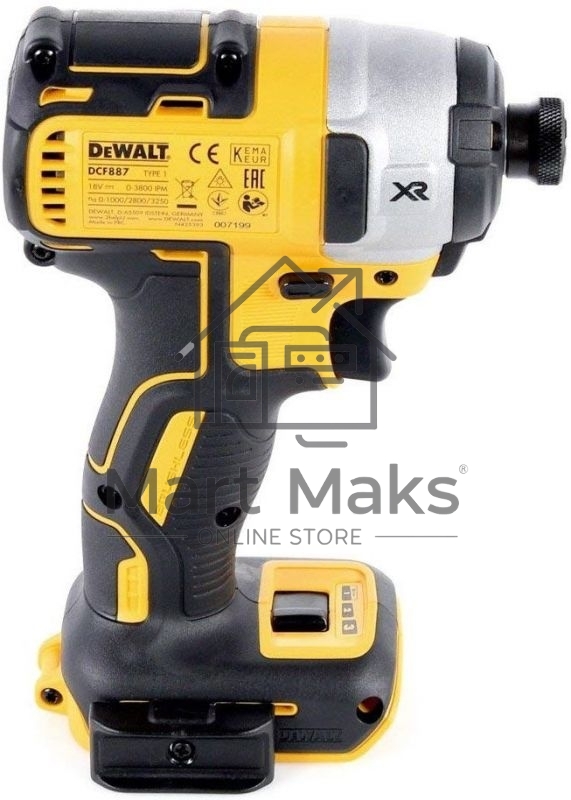 Шуруповерт DEWALT DCF887N-XJ, 18 В, 0 Ач, 205 Нм, бесщеточный, ударный