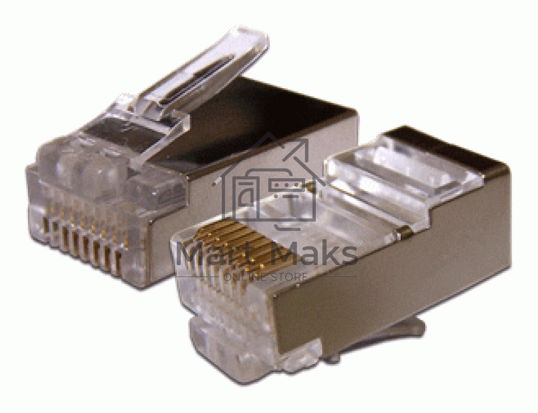 Коннектор RJ45 STP 8P8C, универсальный, для толстого кабеля, cat.6, 100 шт.