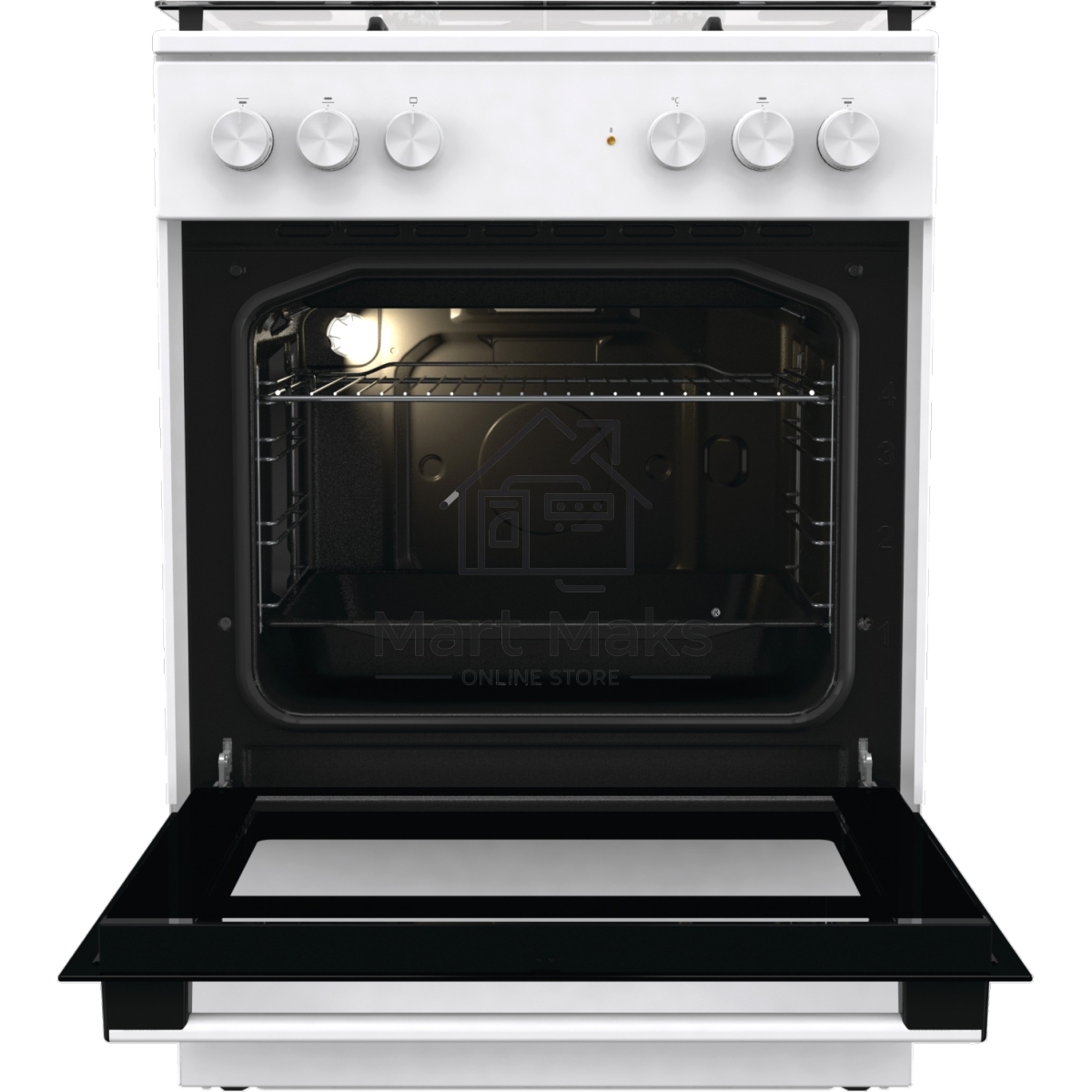 Плита комбинированная Gorenje GK6A20WF белый, конфорок 4 газовых, духовка 65 л, 60 см x 85 см x 60 см