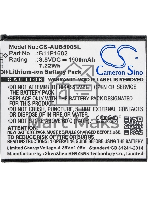 Аккумулятор CameronSino CS-AUB500SL B11P1602 для Asus ZenFone Go 5.03.8V / 1900mAh / 7.22Wh