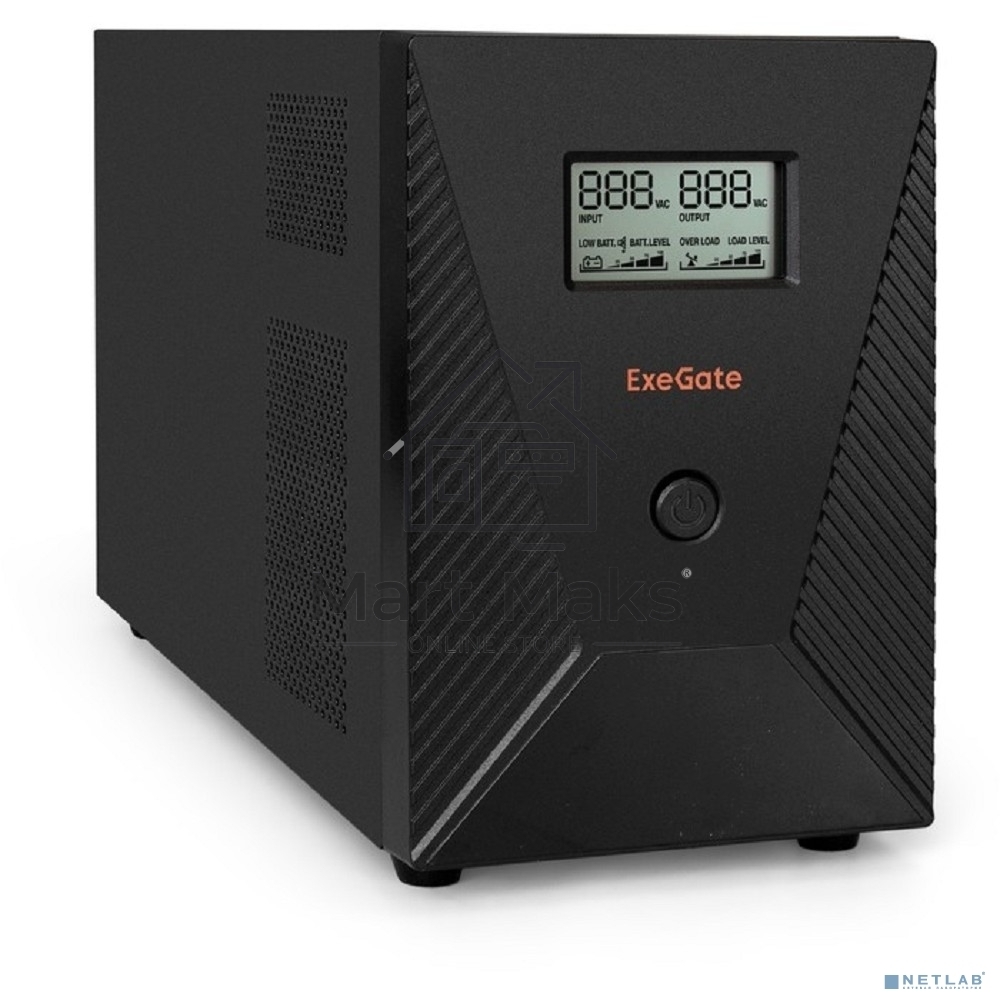 Источник бесперебойного питания ExeGate EP287660RUS SpecialPro Smart LLB-3000.LCD.AVR.EURO.RJ.USB <3000VA/1800W, LCD, AVR, 4 евророзетки, RJ45/11, USB, Black>