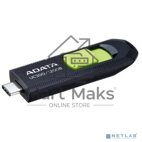 Флешка USB R/W ADATA R/W 128Gb Type-C UC300 ACHO-UC300-128G-RBK/GN USB3.2 черный/зеленый