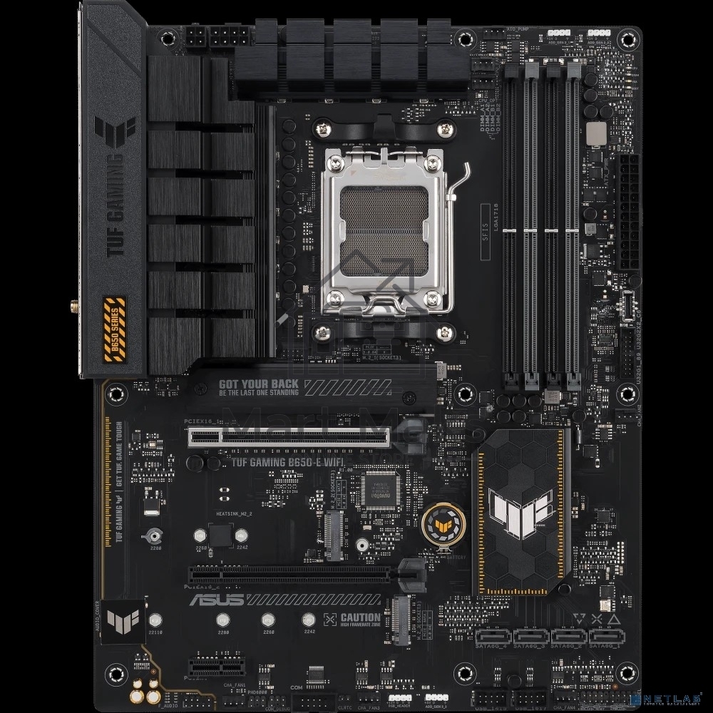 Материнская плата ASUS TUF GAMING B650-E WIFI, AM5, AMD B650, 4xDDR5, 4xSATA, 2xM.2, 1xPCI-E 4.0 x16, 2xPCI-E x1, 2xDP, 1xHDMI, 1x 2.5Gb LAN, 1xUSB-A 3.2 Gen 2, 2xUSB-A 3.2 Gen 1, 4xUSB-A 2.0, 1xUSB-C 3.2 Gen 2, 3x3.5 мм, 7.1, ATX