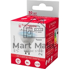 Лампа cветодиодная LED Thomson TH-B2327 GU10, полусфера, 8Вт, 6500К, белый холодный, 1 шт.