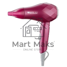 Фен Kelli KL-1124 розовый, 1800 Вт, компактный