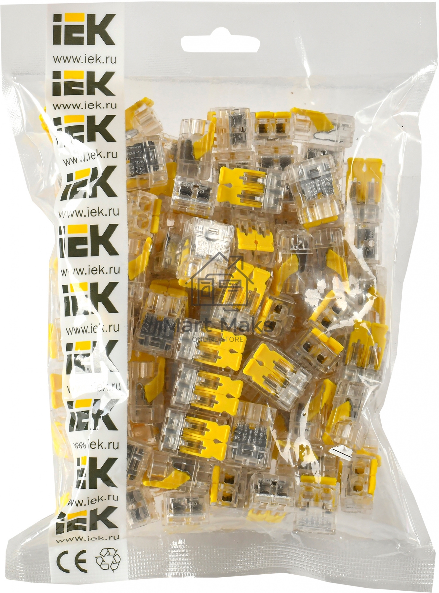 Клемма IEK СМК UKZ60-412-100 2x 0.2-0.4мм2 дл.19мм ш.13.5мм желтый (упак.:100шт)