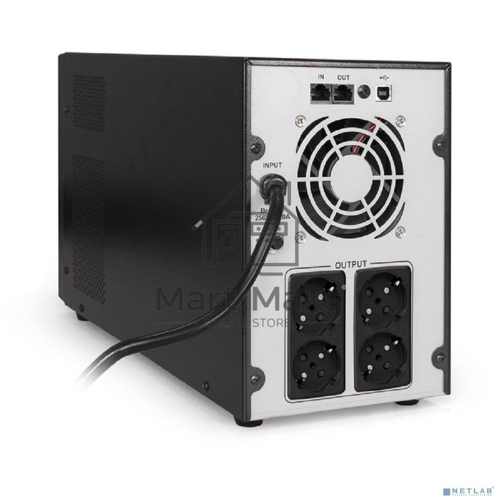 Источник бесперебойного питания ExeGate EP287660RUS SpecialPro Smart LLB-3000.LCD.AVR.EURO.RJ.USB <3000VA/1800W, LCD, AVR, 4 евророзетки, RJ45/11, USB, Black>