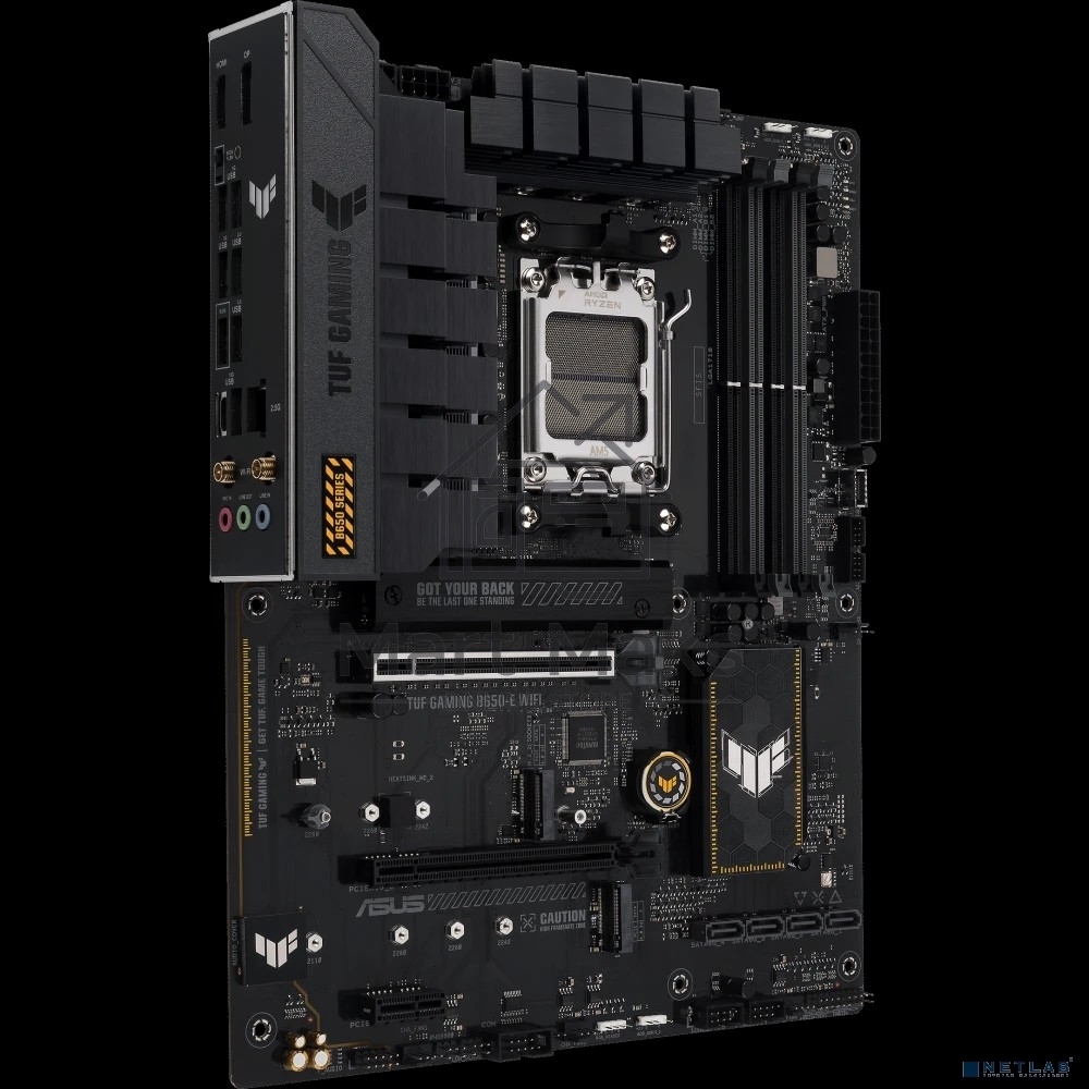 Материнская плата ASUS TUF GAMING B650-E WIFI, AM5, AMD B650, 4xDDR5, 4xSATA, 2xM.2, 1xPCI-E 4.0 x16, 2xPCI-E x1, 2xDP, 1xHDMI, 1x 2.5Gb LAN, 1xUSB-A 3.2 Gen 2, 2xUSB-A 3.2 Gen 1, 4xUSB-A 2.0, 1xUSB-C 3.2 Gen 2, 3x3.5 мм, 7.1, ATX