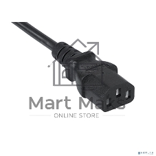 Шнур для блока питания Cabeus, IEC 320 C13, вилка IEC 60320 С14, 1.8 м, 10А, количество проводов и сечении 3x0,75 мм2, цвет: черный