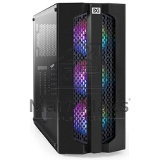 Компьютерный корпус Miditower ExeGate EVO-9205-EVO800 (ATX, БП EVO800RGb с вент. 12 см, с окном, 1хUSB+1хUSB 3.0, аудио, черный, 3 вент. 12см с RGb подсветкой)