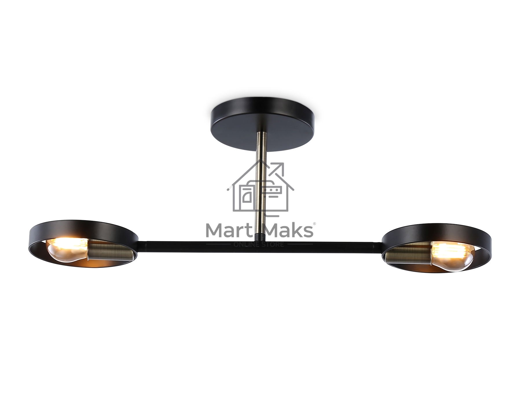 Светильник Ambrella light TR8225/2 BK/SB черный/бронза E27/2 max 40W 510*165*190