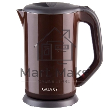 Чайник электрический Galaxy GL 0318, коричневый, пластик, 2000 Вт, 1,7 л