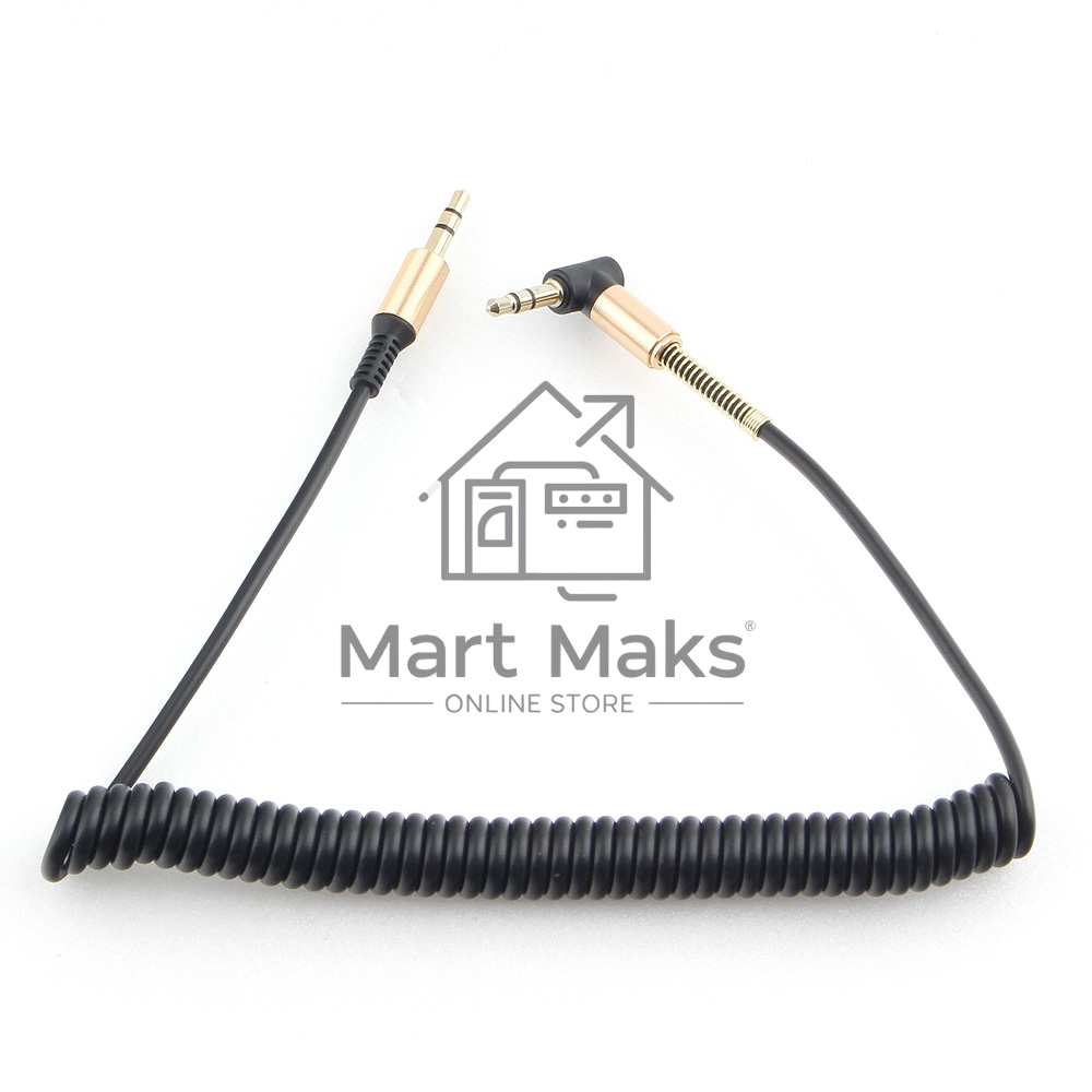 Кабель Cablexpert  аудио 90˚ спиральный CCAB-02-35MMLC-1.8MB. 3.5 Jack (M)/3.5 Jack (M), черный, 1.8м, блистер