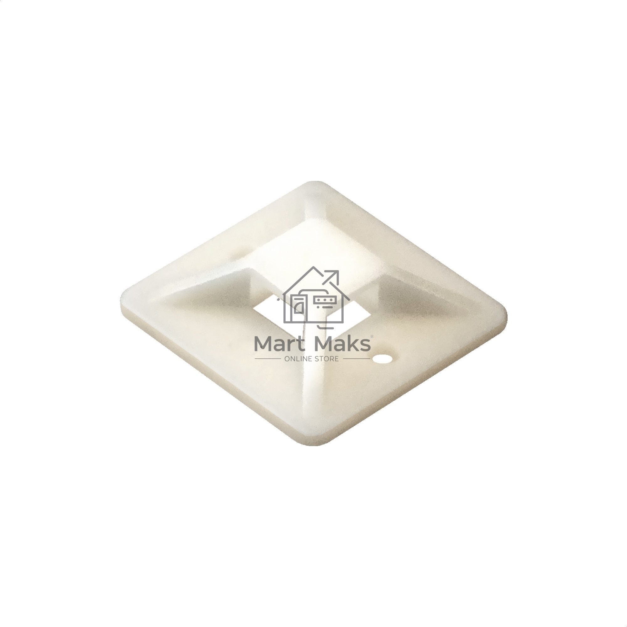 Самоклеющаяся площадка для крепления стяжек ExeGate EX293145RUS STM3030W-100 (30х30 мм, halogen free, -40°C - +85°C, белая, 100 шт)