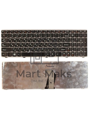 Клавиатура для ноутбука Lenovo IdeaPad Z560 Z565 G570 G770 черная с серой рамкой