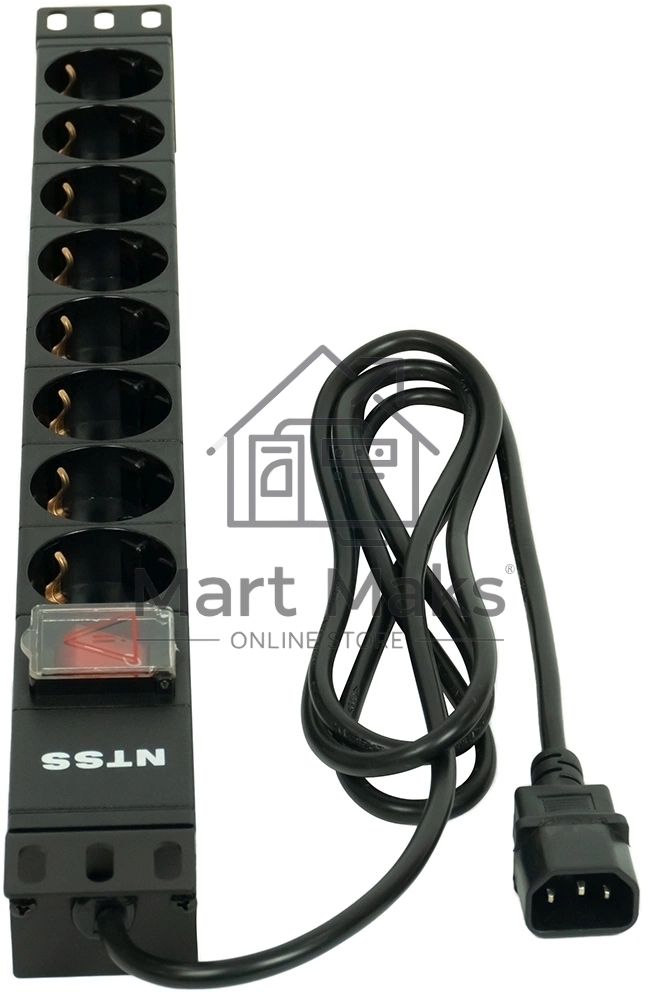 Блок распределения питания NTSS NTSS-PDU-DA1017 гор.размещ. 8xSchuko базовые 10A C14 2м