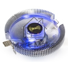 Кулер для процессора ExeGate Wizard EE91-PWM.BLUE серебристый, 90 мм, алюминий, 2400 об/мин, 24 дБ, 4 pin, 75 Вт, 50 мм