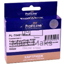 Картридж струйный ProfiLine PL-T0481 для принтеров Epson StylusPhoto R200/R220/R300/R300M/R320/R325/R340/RX500/RX600/RX620 Black водн